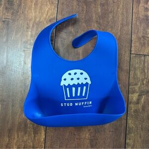 Tunno Tots blue Stud Muffin Silicon catch bib
